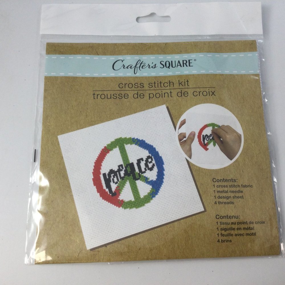 2012 Crafter's Square Small Cross Stitch Peace Sign Kit 355 New